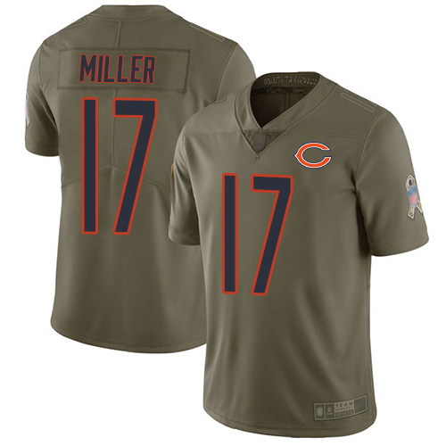 Chicago Bears Limited Olive Men Anthony Miller Jersey NFL Football #17 2017 Salute to Service->youth nfl jersey->Youth Jersey